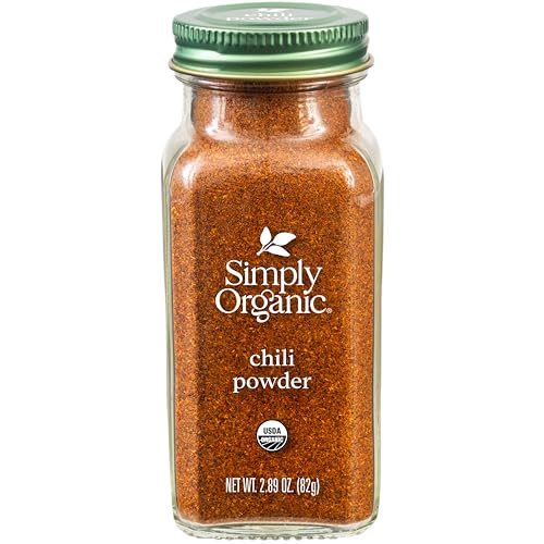 Simply Organic Chili Powder, 2.89-Ounce 3-Pack, Organic Powdered Chili Peppers, No Artificial Flavors or Colors, Kosher