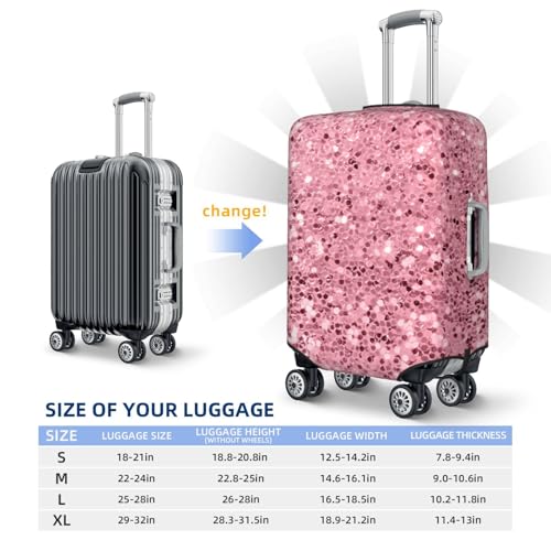 Rose Gold Glitter Luggage Cover, Protective Washable Suitcase Cover - Travel High Elastic Fibers Suitcase Protector Fits X-Large3