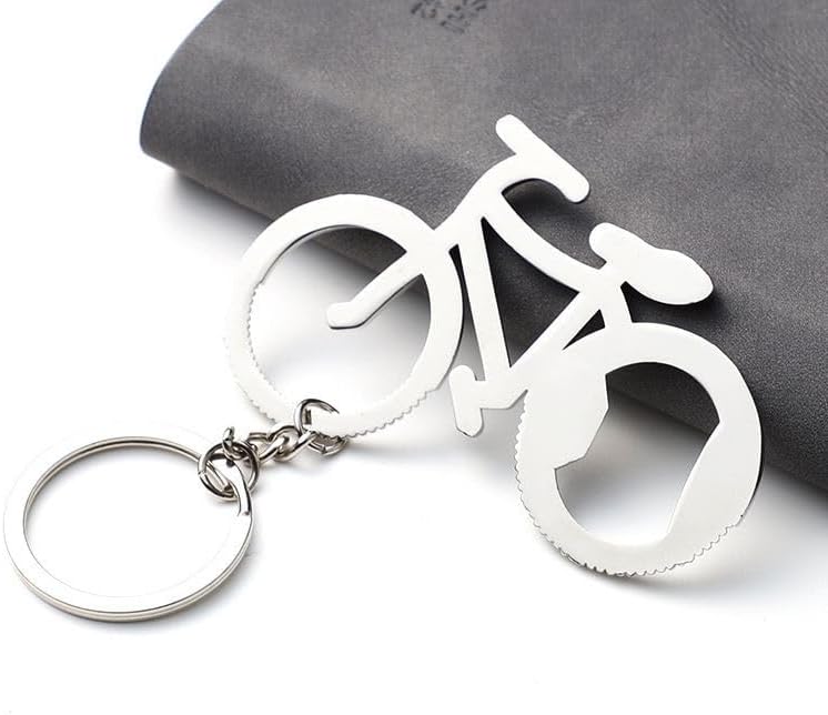 10 Pack Bicycle Shaped Keychain Bottle Opener - Stainless Steel Bike Keyring for Cyclists, Beer Lovers, Party Favors, Outdoor Adventures, Gifts for Men and Women