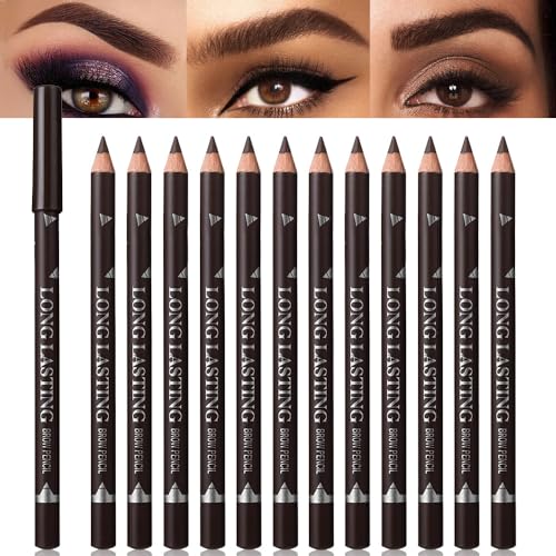 FeiCuiYun 6Pcs Eyebrow Pencils for Women, Wooden Hard-Core Black Eyebrow and Eyeliner Pencil, Long Lasting Waterproof and Sweat-Proof, Beginner Makeup Brow Pencil, Create a Natural Eye Brow Makeup