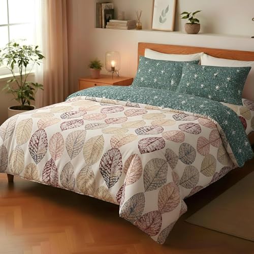 Image of Utopia Bedding Microfiber AC Comforter for King Size 220x240 cm - Lightweight, Skin-Safe & Hotel-Style Quilted Blanket with Floral Print Green