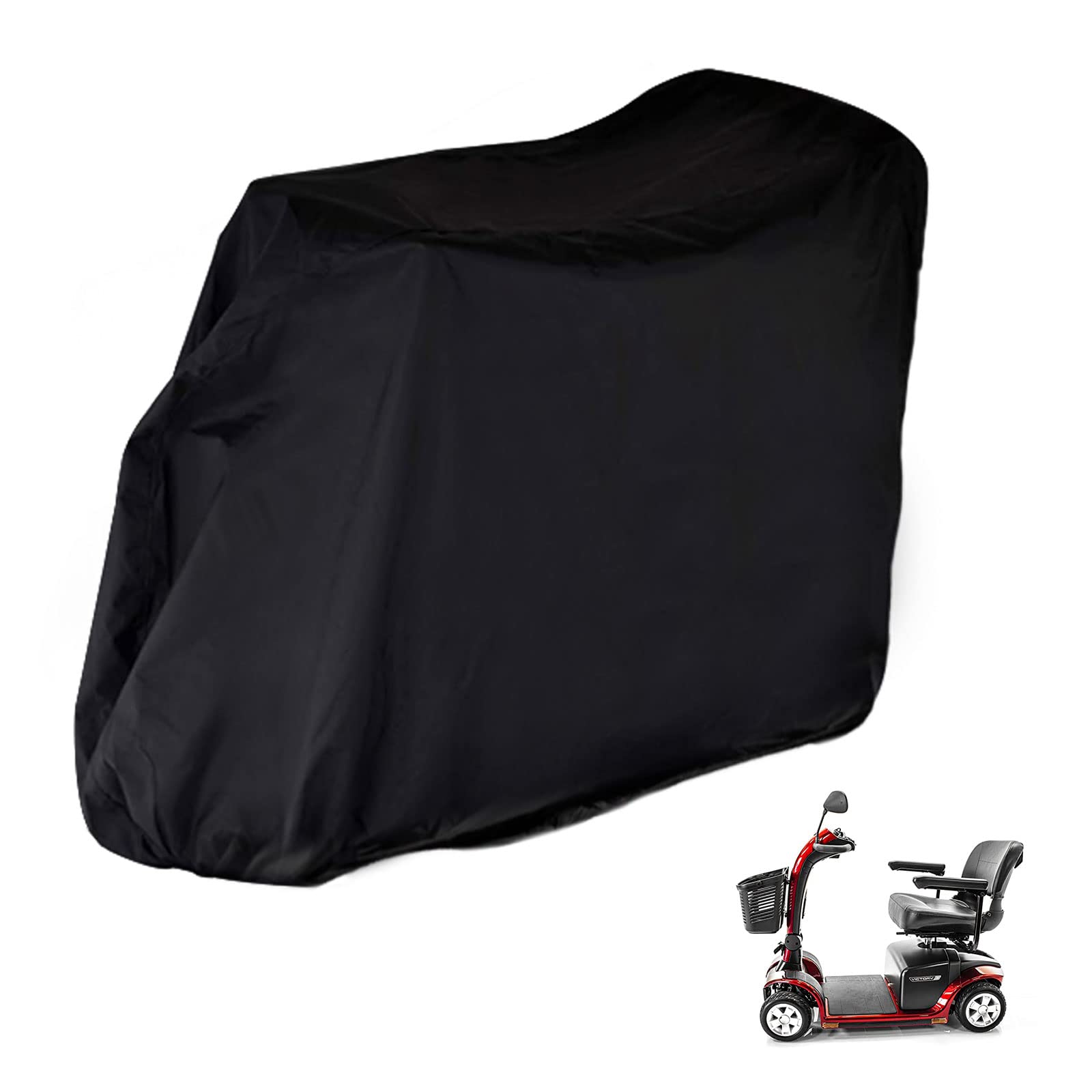 Iptienda Heavy Duty Mobility Scooter Cover, 420D Mobility Scooter Covers Large Waterproof Heavy Duty Mobility Scooter Covers for Outside Storage-170x61x116cm