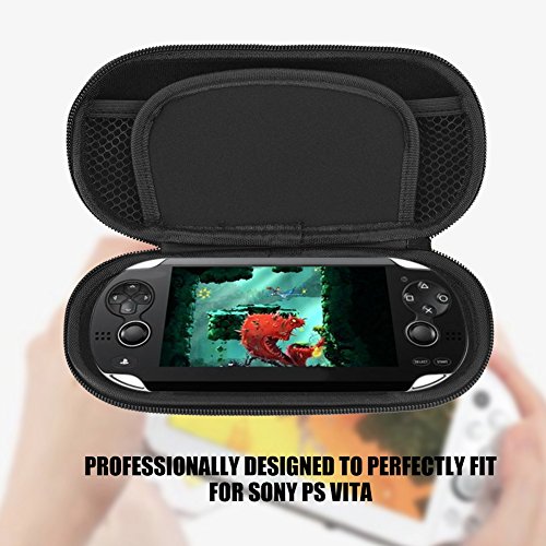 Hoesje PS Vita,Psvita,PS Vita Slim Case,Funda para PSP 3000,PSP Case,PS Vita Estuche de Transporte de Doble Compartimento Negro Estuche Protector Rígido Funda de Transporte Bolsa (Rojo)