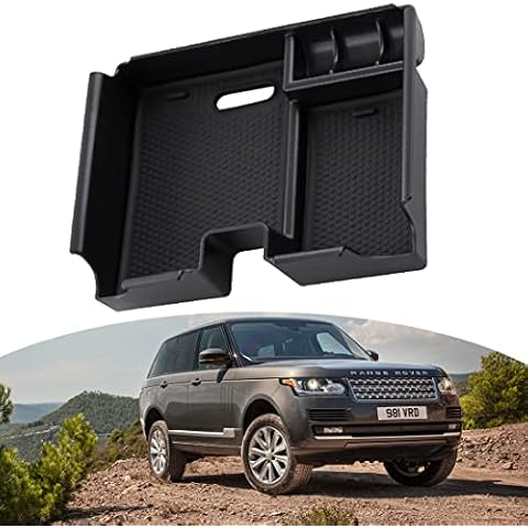 TANZEDMI Center Console Organizer Tray For Range Rover Evoque 2011-2018 Armrest Box Secondary Storage Accessories with Non-Slip Mat Cover
