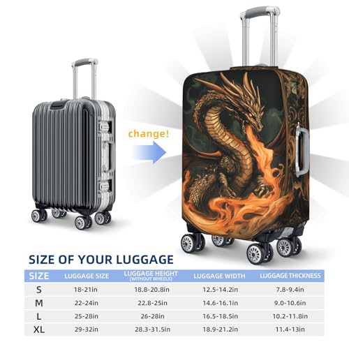 Majestic Dragon Fantasy Aesthetic Elastic Travel Luggage Covers Dustproof Scratch-Resistant Suitcase Protector Fit 22-24 Inch4