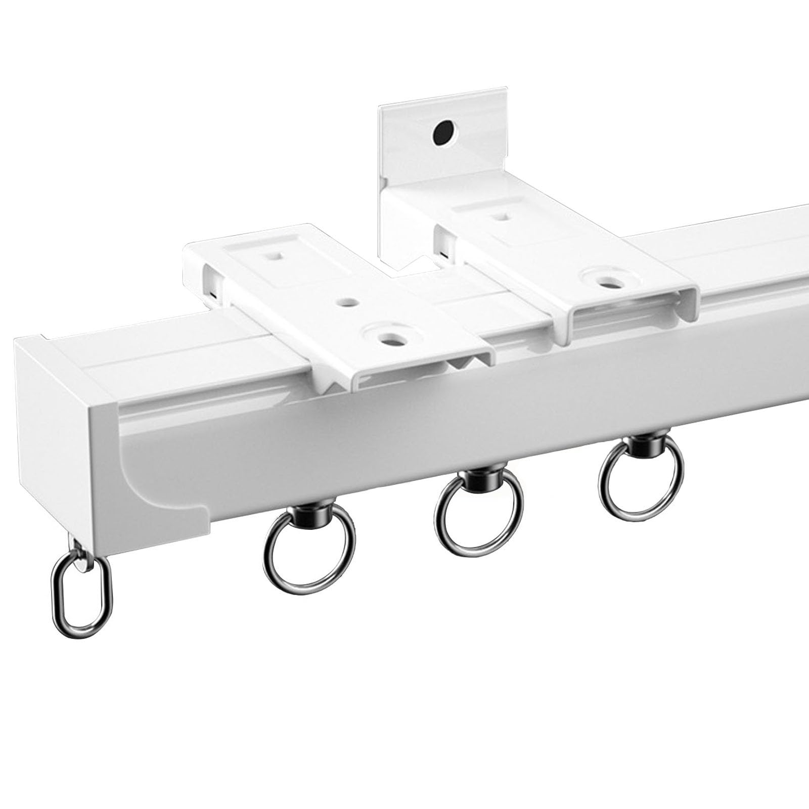 Ceiling Curtain Track, Curtain Track Ceiling Mount 2.6MM Thickened Curtain Track Hospital Aluminum Alloy Silent Ceiling Track For Curtains Room Divider Ceiling Track(White,1.5M/4.9FT)