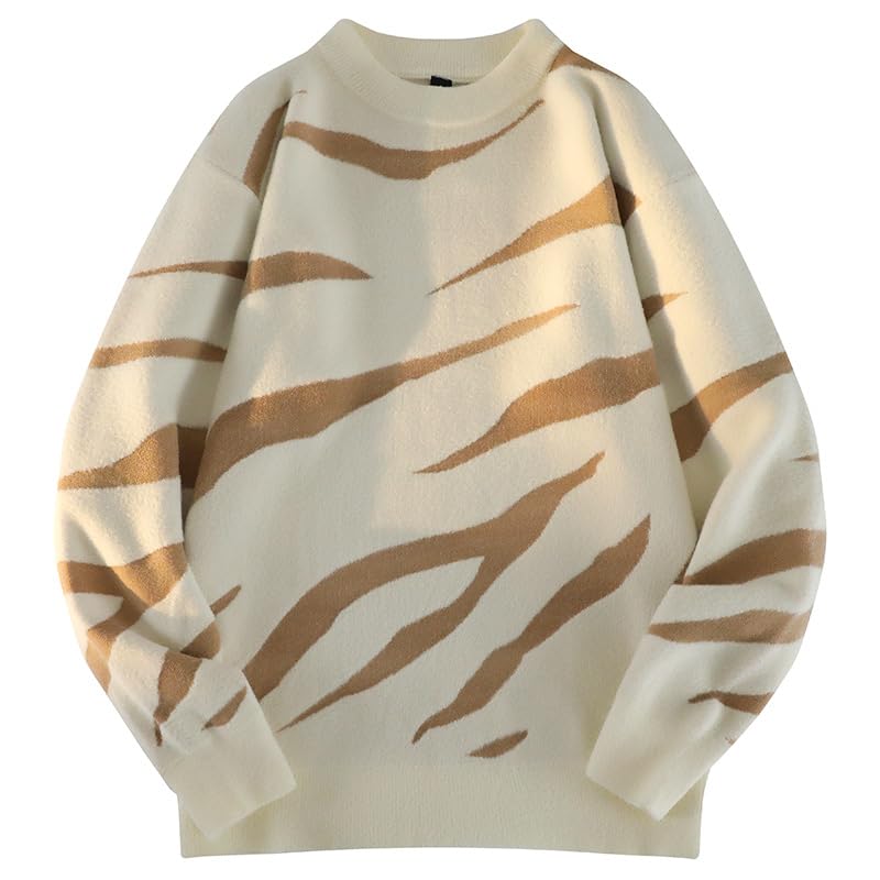 Men's Round-Neck Long-Sleeve Loose Knitted Sweaters for Autumn and Winter.2