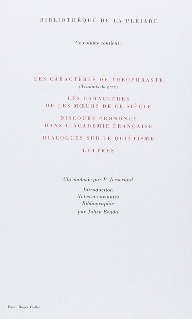 La Bruyère : Oeuvres complètes