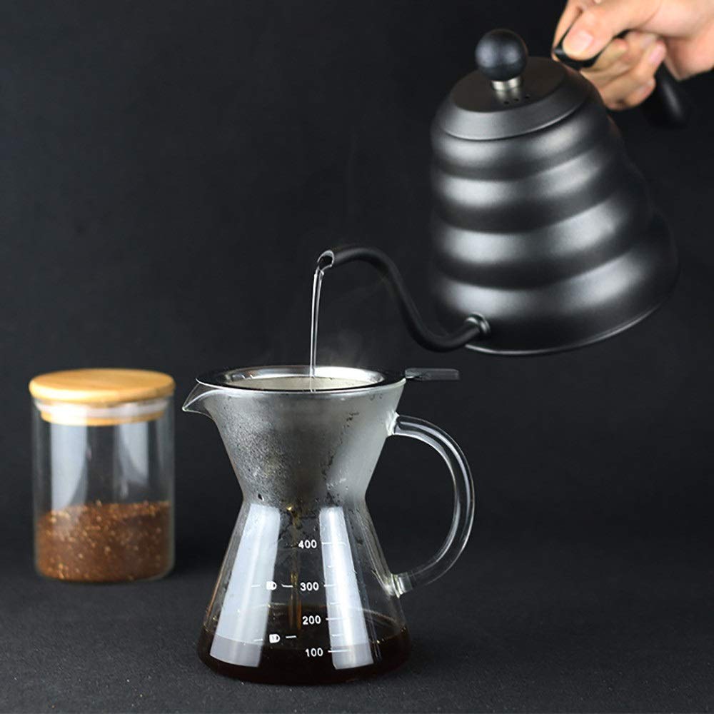 XINGYU Jarras de café y té Acero Inoxidable Tipo de Goteo Boca Fina Hervidor de café Aislamiento de Boca Larga Cafetera para Amante del café 1000ml 1200ml para Jugo de café Leche