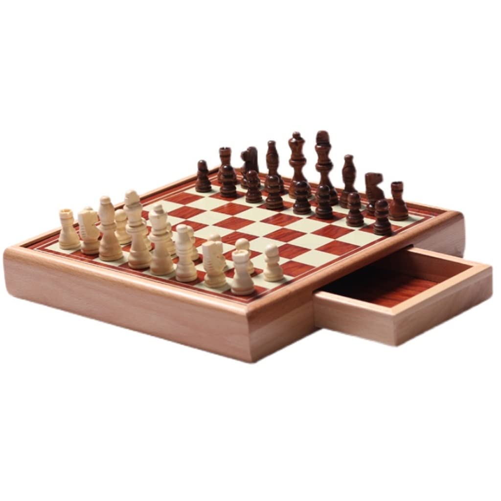 ZAW Schach Lagerschublade Schach Set High-End-hölzerne Klassische Brettspiele Portable for Anfänger und Erwachsene Chess (Größe : 40CM)