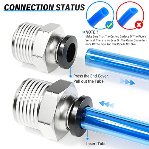 Image of TAILONZ 1 /4 inch Tube OD x 1 /2 inch NPT Male Straight Push to Connect Fitting 10pcs