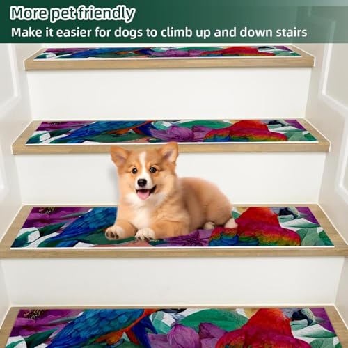 Tapis d'escalier antidérapants perroquet pour sécuriser la maison - 5