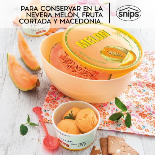 Miniatura 2 de Snips Guarda Melón 2 L, Contenedor para Melón y Rodajas de Melón, Recipiente para Nevera 23,5 x 18 x 11 cm, Apto Lavavajillas, Made in Italy