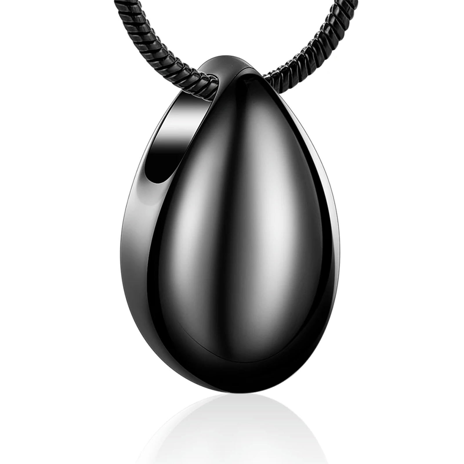 Collier de crémation en Forme de Goutte d'eau, Pendentif coloré Tendance pour urne funéraire, Souvenir commémoratif, Noir