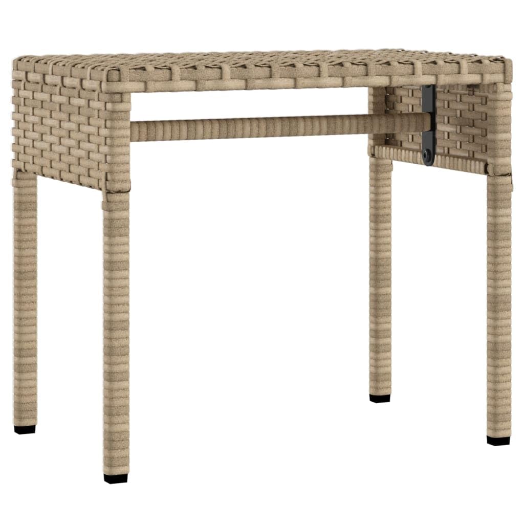 Rantry Lettino Prendisole con Baldacchino e Tavolino Beige Polyrattan,Arredo,Lettini Prendisole, Divano Letto Mobili, Lettino da Piscina, Lettino Prendisole da Giardino d