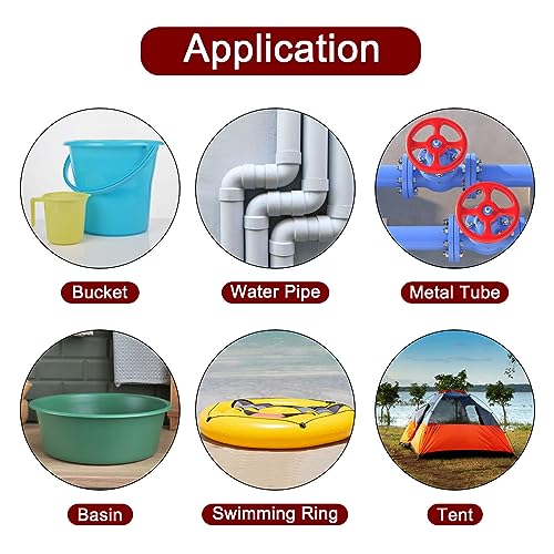 Image of HARFINGTON 2pcs Waterproof Patch Seal Tape 12 inch x5' Leak Repair Tape for Plastic Bucket /Basin Hoses Duct Pipes, Black