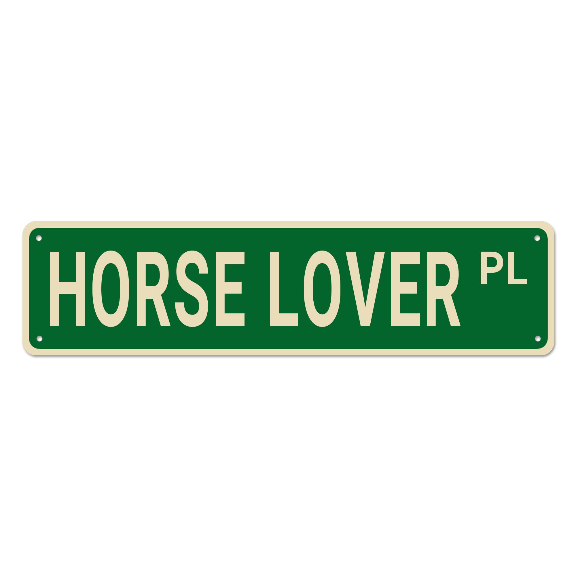 peiyeety Vintage Metal Tin Sign Horse Lover Place Street Sign, Retro Wall Decor for Home, Bar, Garage, Cafe, Man Cave, Stable, Farm, Rustic Wall Art for Indoor and Outdoor Decoration, 4x16 Inch