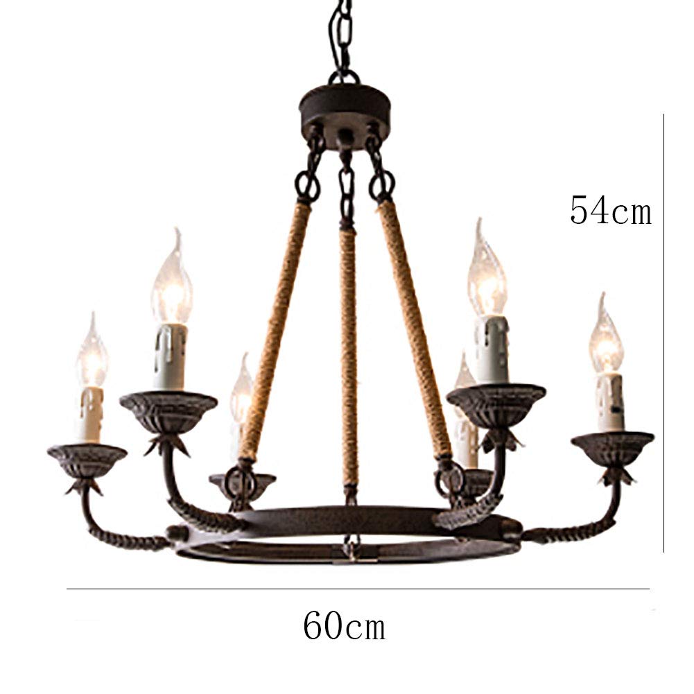 Retro Industriestil Kerze Während Lighting,E14 Amerikaner Land Eisenkunst Kronleuchter Beleuchtung,Hängendes Licht,Schlafzimmer Abendessen Wohnzimmer Abendessen Café-Retro zu tun alte rost farbe 6 kop