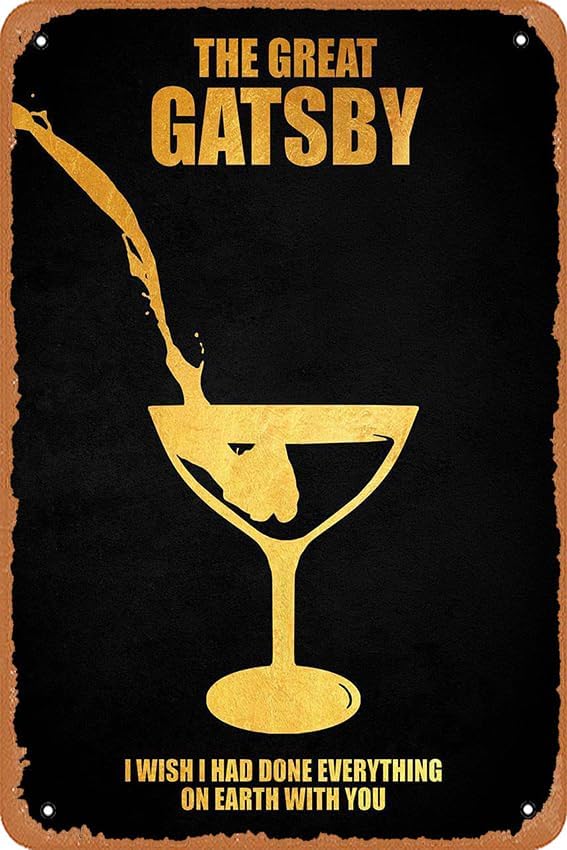 Póster de The Great Gatsby Minimal Movie V5 Retro Vintage Decorativo Metal Tin Sign 8x12 pulgadas
