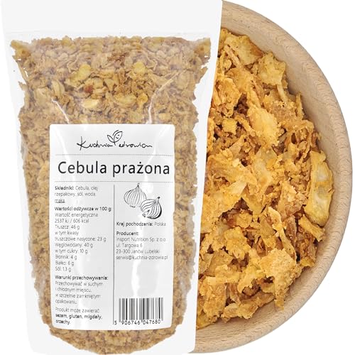 Oignons frits croustillants et dorés pour hot-dogs, burgers, salades et plats chauds 500g | Saveur intense – KUCHNIA ZDROWIA