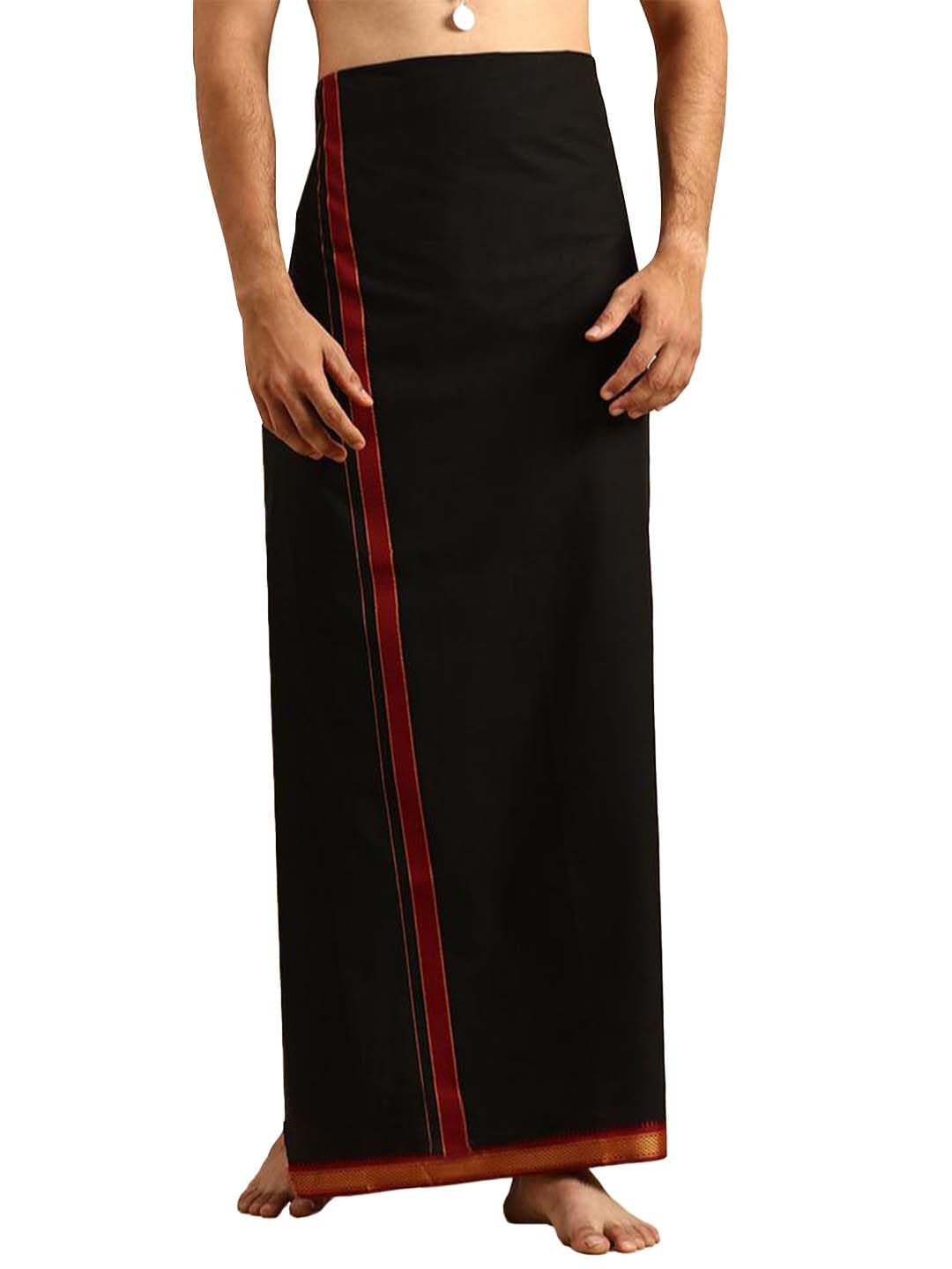 RAMRAJ Mens Cotton Dhoti with Border