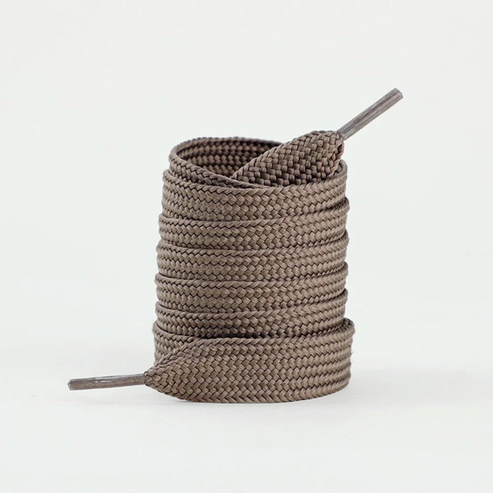 Meifulle Brown 130Cm Solid Color Shoelaces 2Cm Wider Flat Shoelaces 1Pair Replace Canvas Sneakers Rope Big Shoe Laces