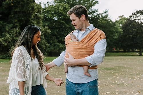 Image of Boba Baby Wrap Carrier - Original Baby Sling Carrier for Newborns (7-35 lbs), Soft, Secure, Hands-Free & Ergonomic, Ideal for Comfortable Bonding, New Parents (Serenity Cork)