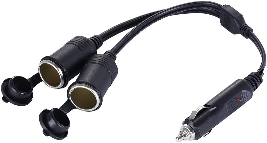 Eeelnk Heavy Duty 12V/24V Car Adapter Plug Socket By Premium 2-Way Cigarette Lighter Socket Splitter