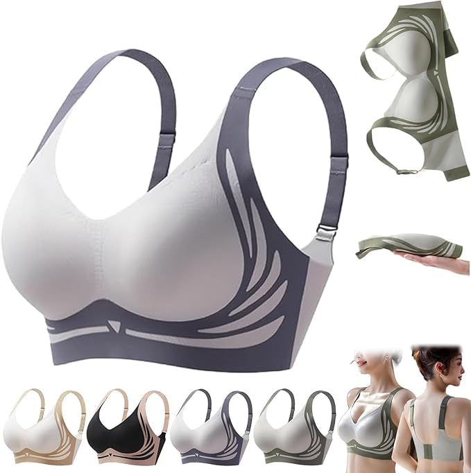 NiblidoLifting Anti-Sagging Wireless Push-up Bra Wide Strap Sleep Comfortable Full Coverage Shaping Sports Bras,Lift Full-Figure Bra Women