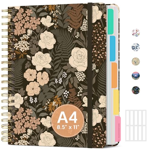 Carnet ligné à spirale 21,6x27,9 cm à couverture rigide et 5 sujets pour les femmes actives