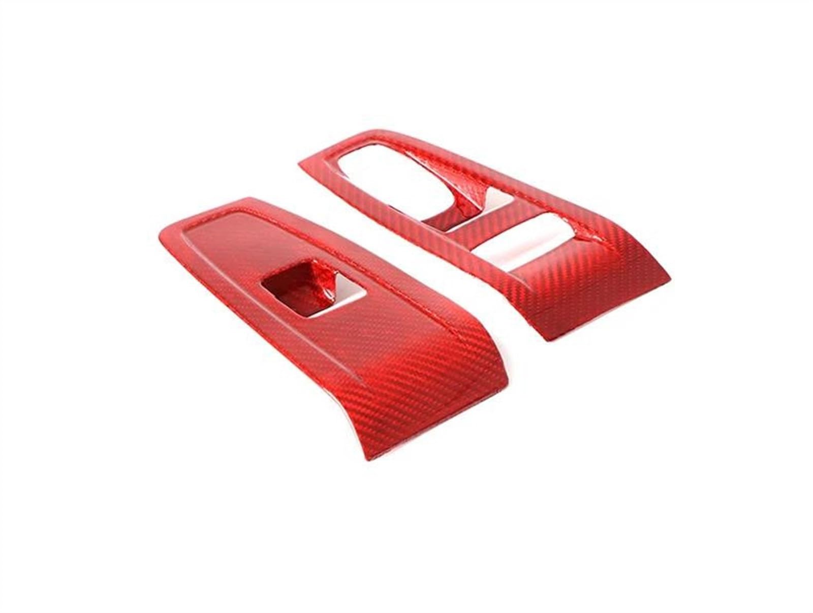Real Carbon Fiber Car Glass Lift Button Frame Decorative Sticker Interior Accessorie for Subaru BRZ 2022 Anti-dust(Red Carbon Fiber)