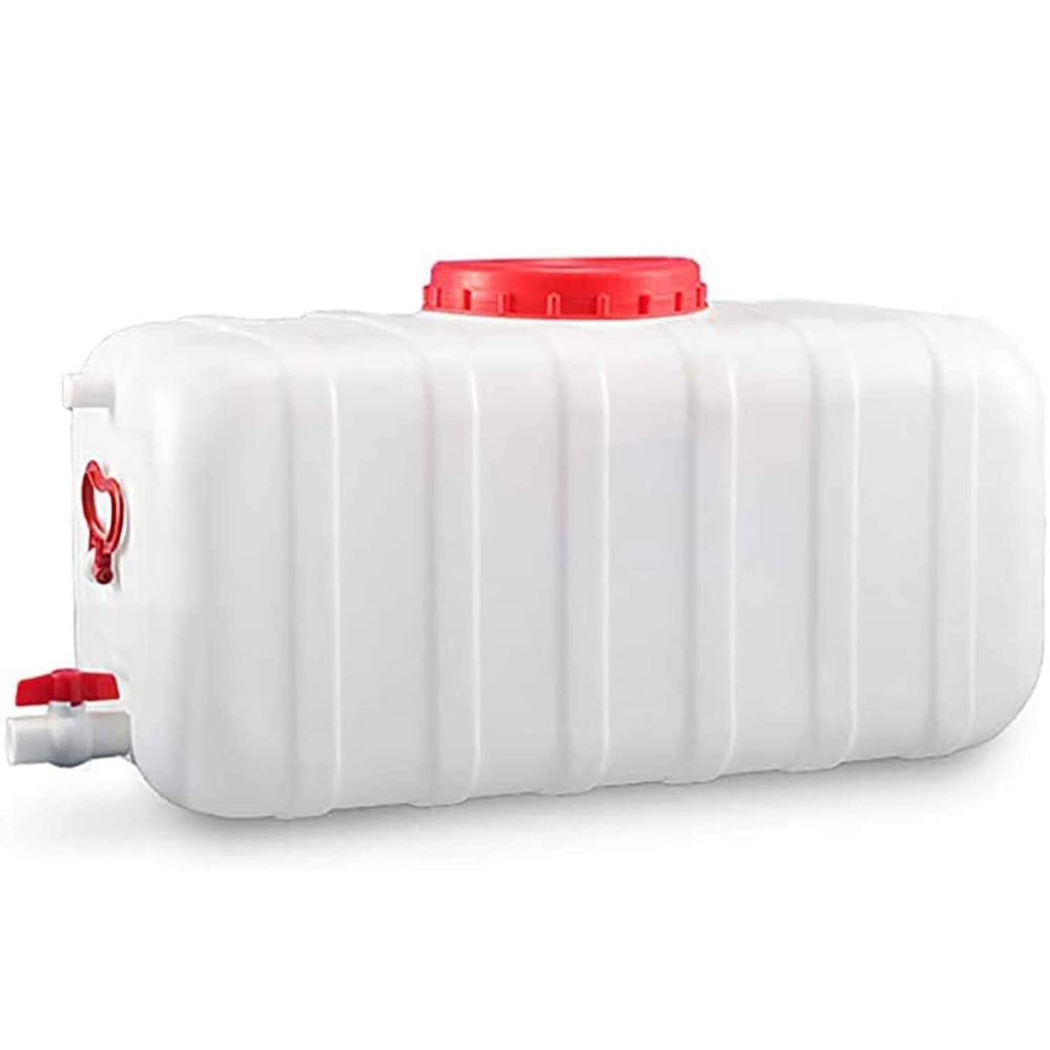 Plastikowy Zbiornik Wodę Pojemności 100L, Pojemnik Wodę 200L/300L, Poziomy Kwadratowy Zbiornik Wodę Z Plastikową Pokrywą Zaworem Wiadra Wodę Do Biwakowania Świeżym Powietrzu(50L)