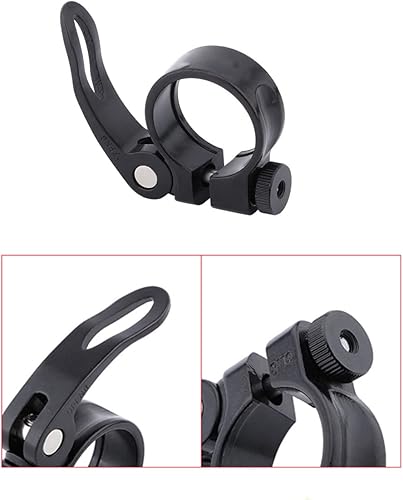 Miniatura 6 de Abrazadera de poste de asiento de bicicleta, 2 abrazaderas para tija de sillín de bicicleta, perno de abrazadera de liberación rápida para bicicleta