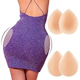 Shyyween 2 Pair Silicone Hip Dip Pads Shapewear Butt Pads for Women Hip Dip Corrector for Crossdressers Underwear (Teardrop) Beige