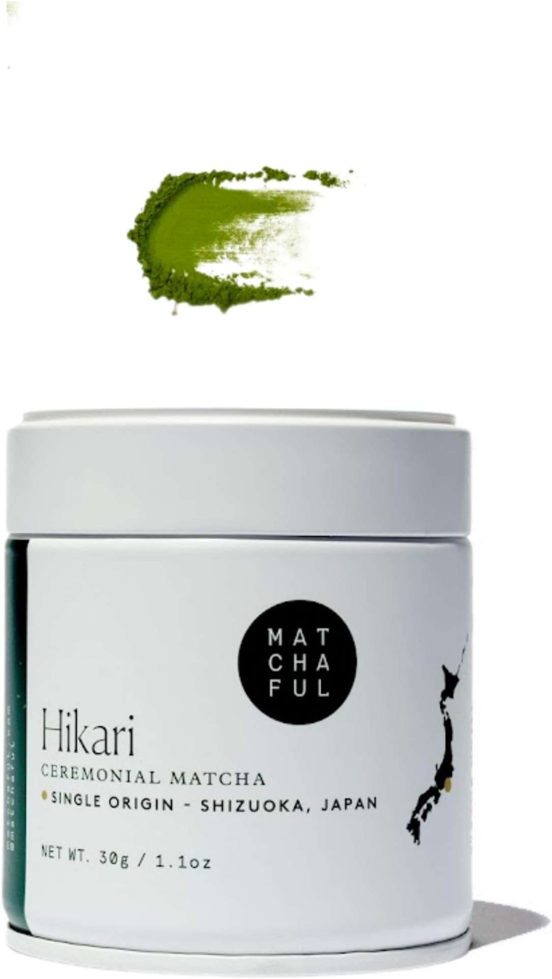 Hikari - Single Origin Ceremonial Matcha - Fine Green Tea Powder, Direct-Trade From Shizuoka, Japan - Smooth and Creamy with Flavor Notes of Walnut, Lemon, Butter - 30g Tin