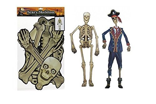 HALLOWEEN JOINED CHARACTERS CUTOUT - 5 FT - SKELETON / PIRATE (Pirate) by Finest Choice Ltd