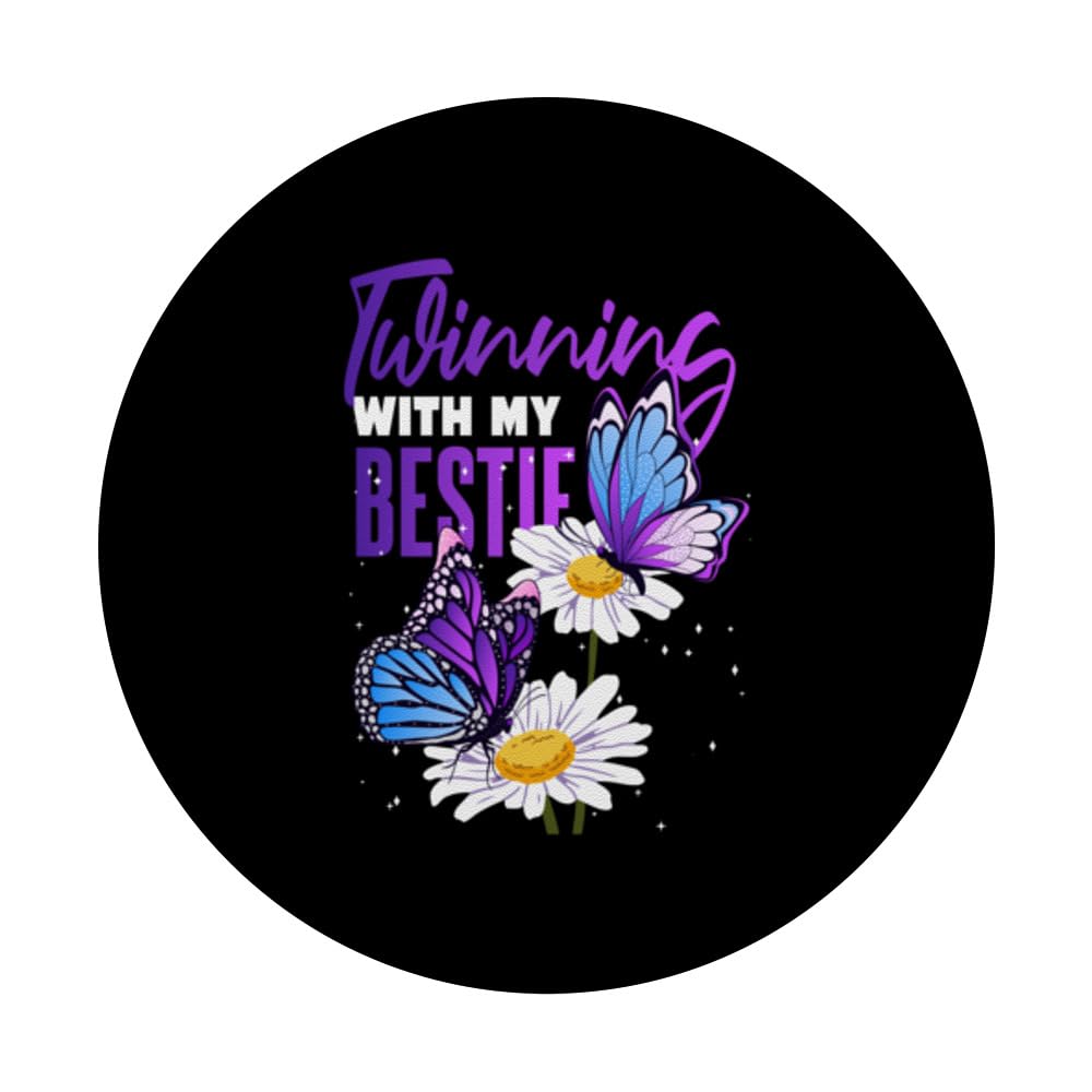 Friendship Matching Twin Spirit Week Twinning With My Bestie PopSockets Adhesive PopGrip, Black - Image 3