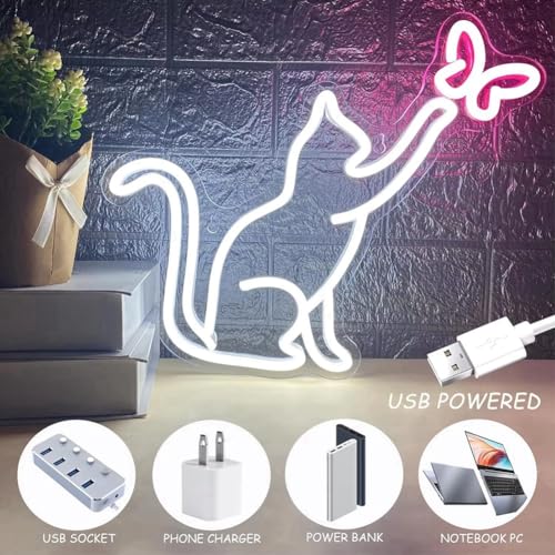 Lumière LED panneau chat interrupteur variable décoration chambre - 7