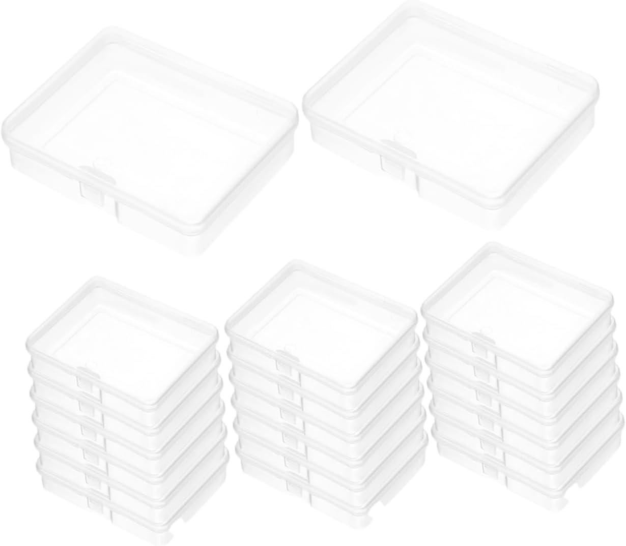 Healeved 5sets Organizer Bins for Small Items Bead Holder Organizer Craft and Storage Box Earring Storage Box 20pcs*5