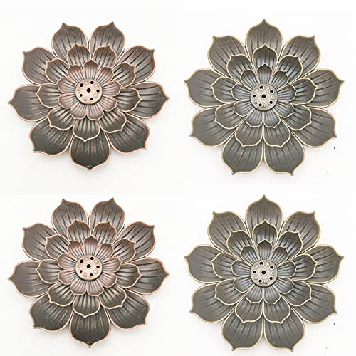 4 soportes para varillas de incienso de loto, Ash Catcher, loto, para varillas de incienso, hojas de...