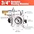 YAMATIC 3/4" Shaft Horizontal Pressure Washer Pump 3400 PSI @ 2.5 GPM Replacement Pump for Power Washer Compatible with Homelite, Troybilt, Simpson, Karcher Honda GC160 GC190 AR rmv 2.5g30 and More