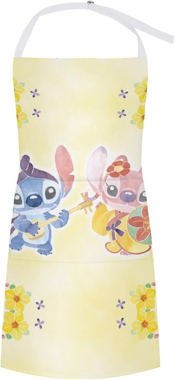 Amazon Co Jp スティッチ 安い 防水 ｈ型 ポケット付き エプロン 首掛け 調節可能 オックス生地 大きいサイズ 人気 保育士 女性用 メンズ 子供 家庭用 仕事用 業務用 おしゃれ かわいい アニメ キャラクター グッズ ホーム キッチン