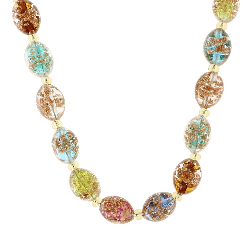 Venetiaurum - Collana girocollo donna con perle in vetro originale di Murano e argento 925 - Gioiello made in Italy certificato