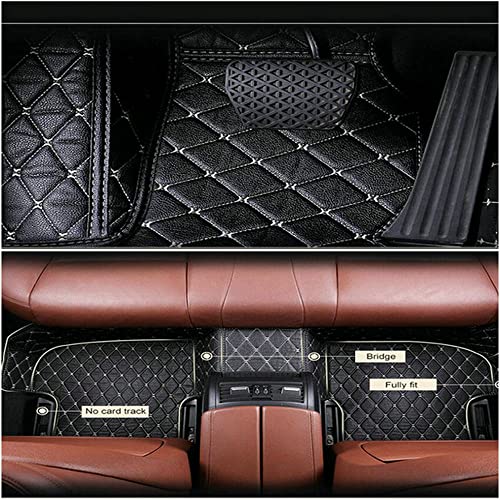 Enheng Custom Leather Waterproof Car Floor Mats For 97% Sedan Suv Sports Car Black Beige Men's Women's Vehicle Pads Mat (Black Beige) #TOP2