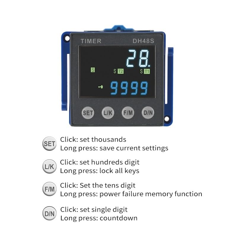 DH48S-2ZH AC220V DH48S Relè temporizzato digitale di precisione Ciclo programmabile con base presa
