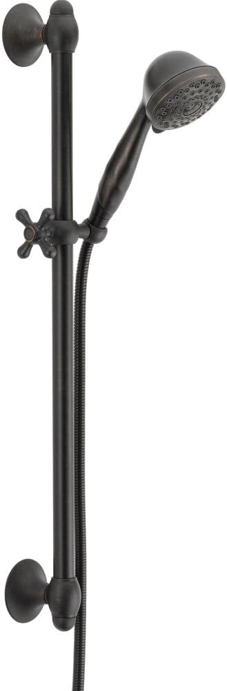 Delta Faucet 7-Spray Slide Bar Hand Held Shower with Hose, Oil Rubbed Bronze Handheld Shower Head, Slide Bar Hand Shower, Handheld Shower, Detachable Shower Head, Venetian Bronze 51708-RB
