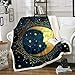 Produktbild Sonne und Mond Kuscheldecke Boho Exotische Decke für Sofa Couch Bett Böhmisches Fleece Wohndecke Weiche Galaxie Stern Warme Couchdecke Raumdekor Plüsch Flanell Fleecedecke 150x200cm