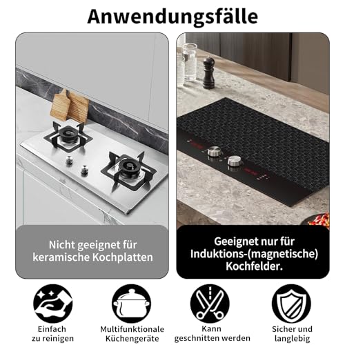 Silikon Induktionskochfeld Schutzmatte, Hitzebeständige Rutschfeste Induktionsmatte, Kochfeld-Kratzschutz für Induktionsherd