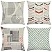Set di 4 fodere per cuscini 18"x18",copricuscino con stampa geometrica retrò grigia,federe morbide per divano letto,sedia,stile auto 403-403279