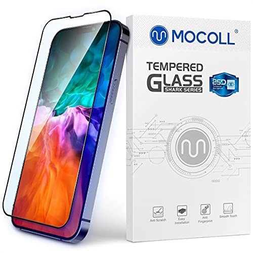 Image of MOCOLL Anti Blue Light Glass Screen Protector for iPhone 13 /13 Pro 6.1 Inch Full Coverage Tempered Glass Screen Cover Saver 9H Hardness 2.5D Edge Scratch-resistant Bubble Free